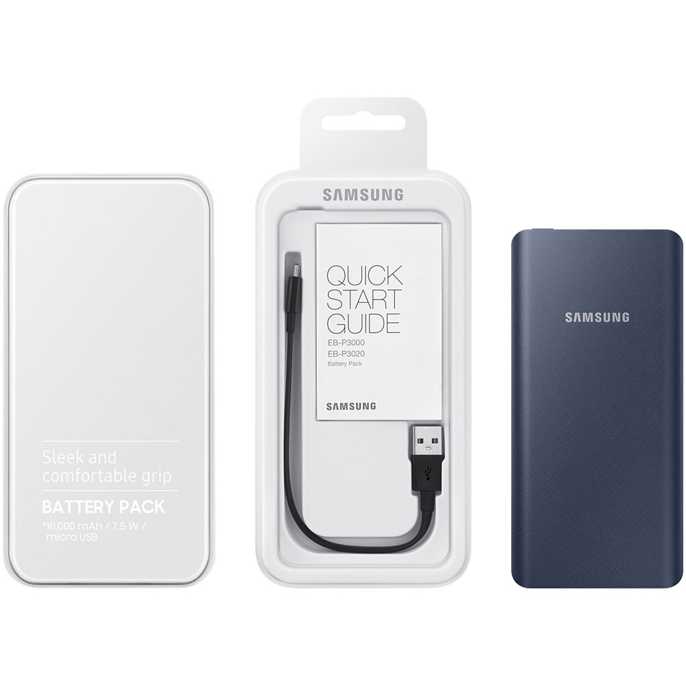 Зовнішній вигляд Powerbank SAMSUNG EB-P3000 10000 mAh Navy (EB-P3000BNRGRU)