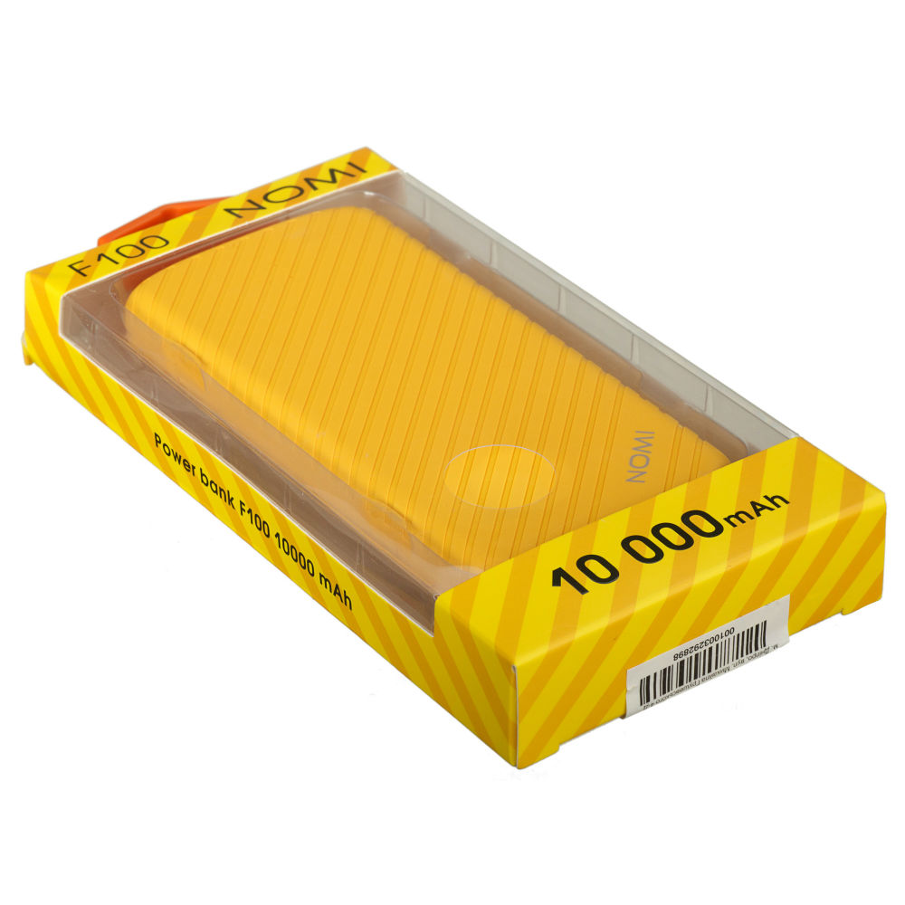 Powerbank NOMI F100 10000 mAh Yellow (324700) Тип акумулятора Li-Pol