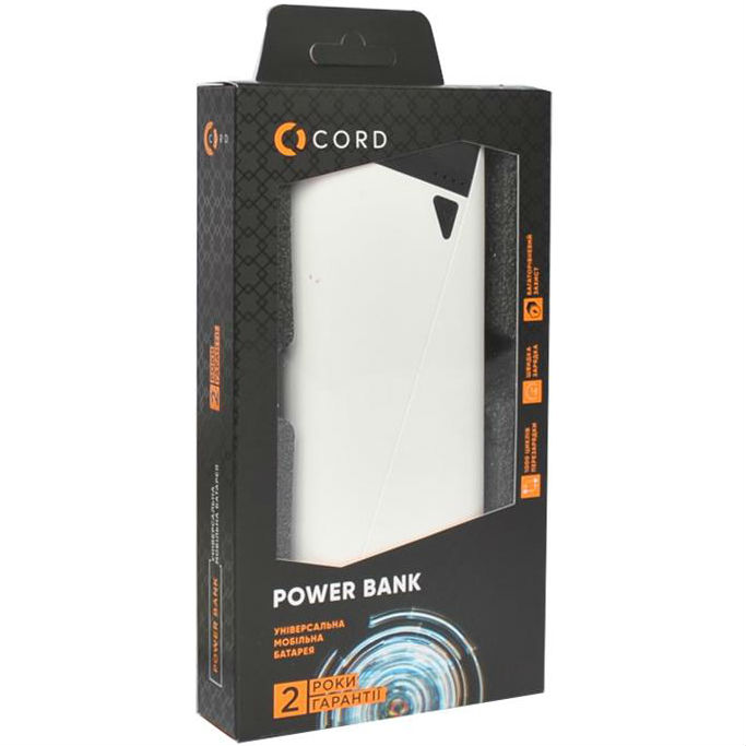 Powerbank CORD A10 10000mAh Grey (00-00032829) Торгова марка CORD