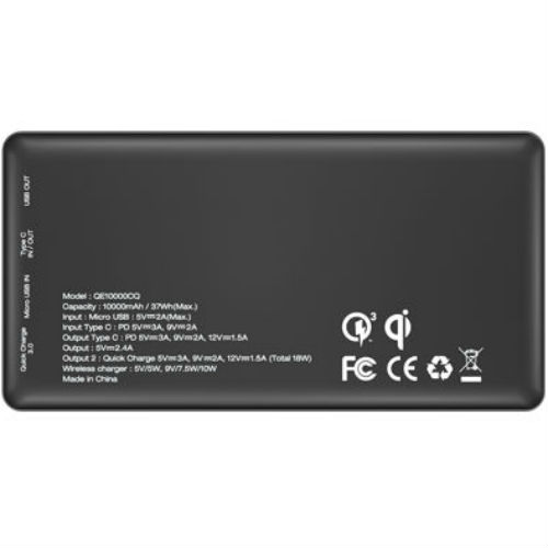Powerbank ENERGIZER QE10000CQ-10000mAh Qi wireless TYPE-C QC3.0 (QE10000CQ) Комплектація  QE10000CQ, зарядний кабель micro-USB, посібник користувача