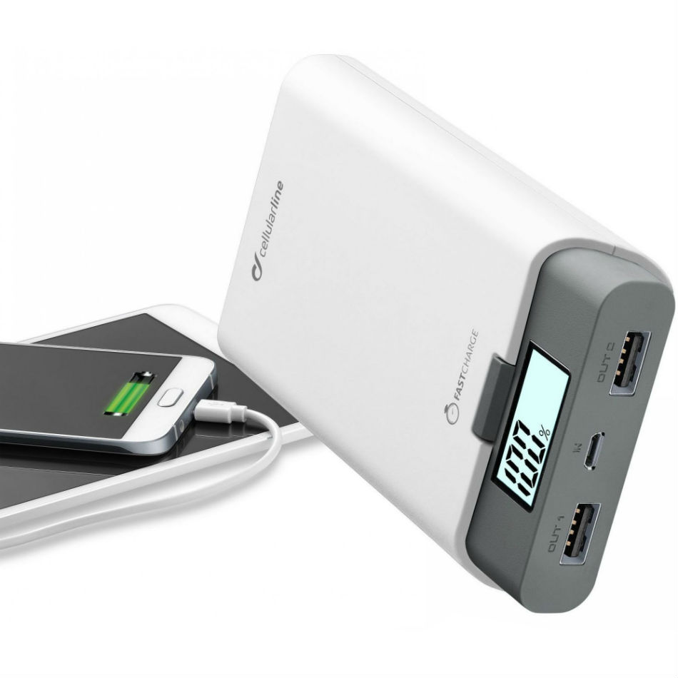 Powerbank CELLULAR LINE FreePower 10000 white (FREEP10000W) - в  интернет-магазине Фокстрот: цены, отзывы, характеристики | купить в Киеве,  Харькове, Днепропетровске, Одессе - Украина