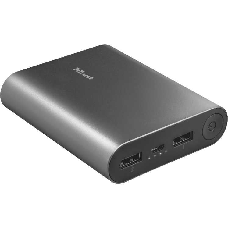 

Powerbank TRUST Luco metal 10000 мАч Black (23143), Luco metal powerbank 10000