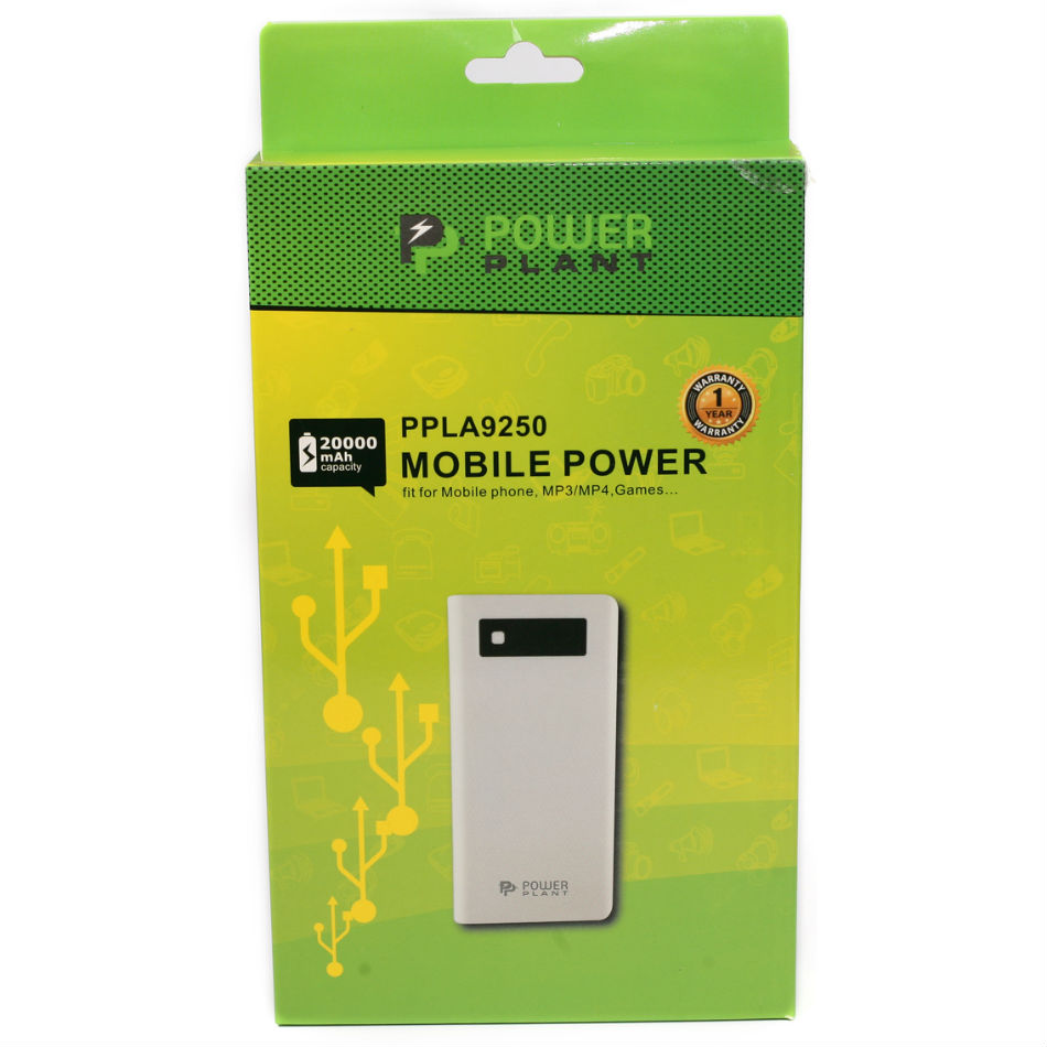 Powerbank POWERPLANT PB-LA9250 20000mAh (PPLA9250) Тип акумулятора Li-Pol