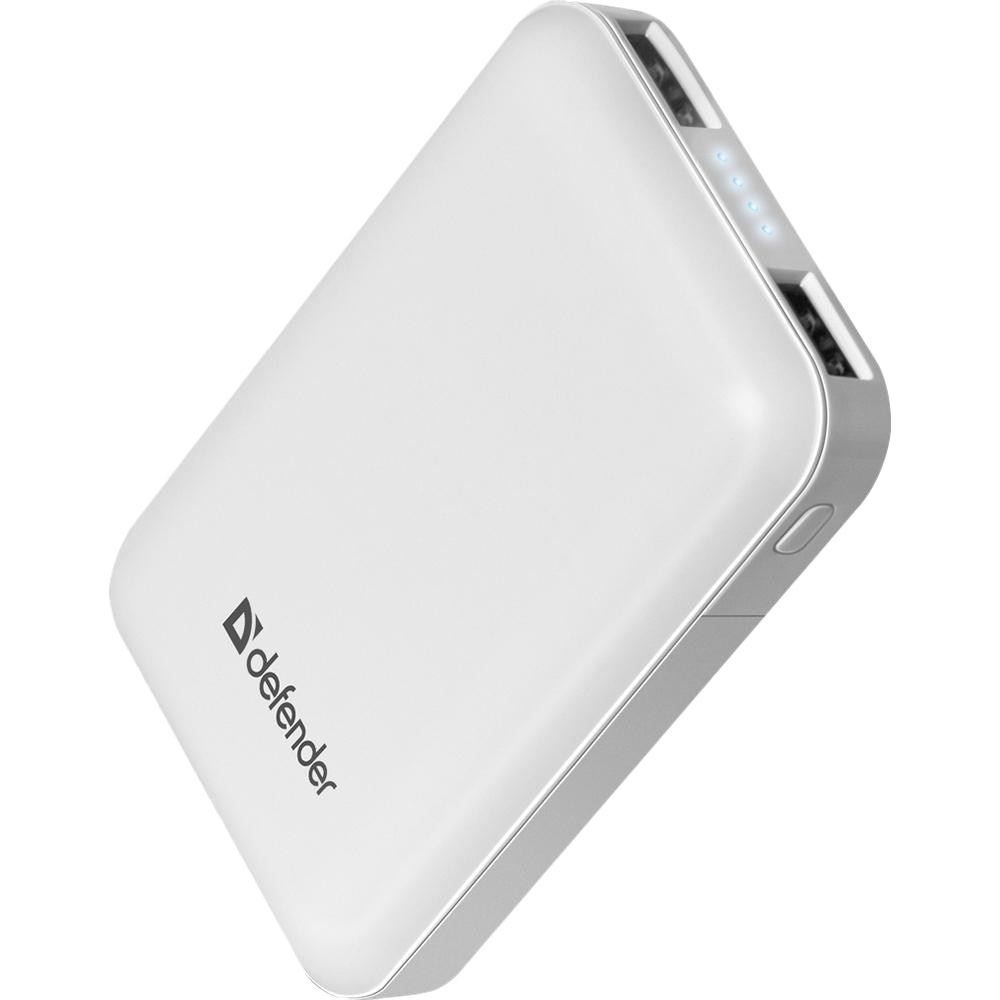 

PowerbankDEFENDER ExtraLife 10000 мАч White (83650), (83650)ExtraLife 10000S Li-pol,