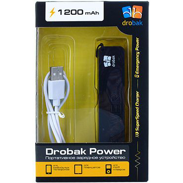 Powerbank DROBAK Power-1200 (Li-Pol/Black) 605301 Емкость 1200