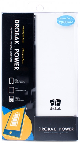 Powerbank DROBAK Power-13000 (Li-Pol/White) Ємність 13000