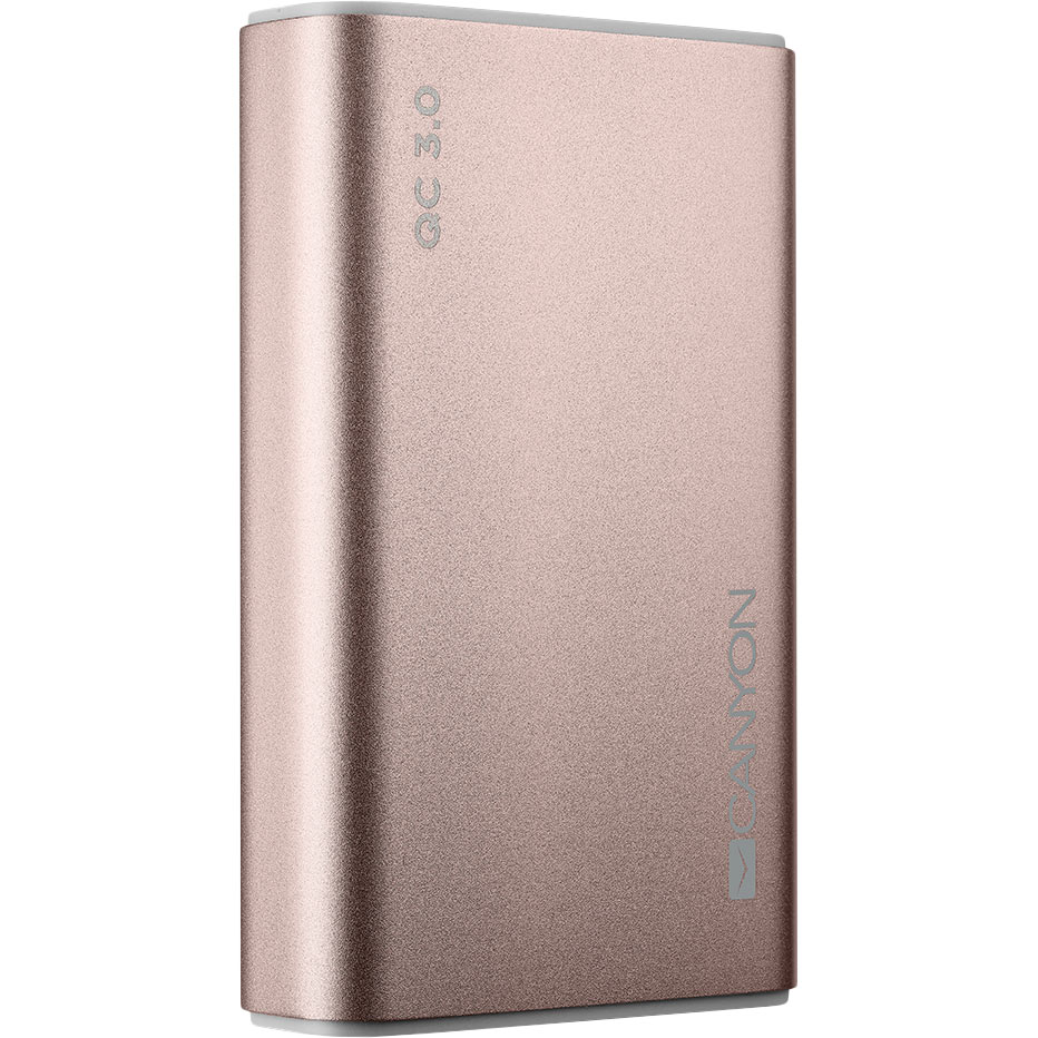 

Powerbank CANYON 10000 мАч (CND-TPBQC10RG), 10000 mAh Li-Pol pink QC3.0 PD type-C