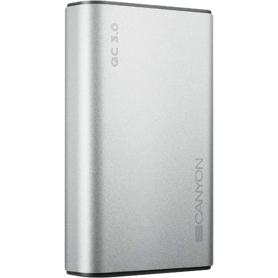 

Powerbank CANYON 10000 мА·ч (CND-TPBQC10S), 10000 mAh Li-Pol silver QC3.0 PD type-C