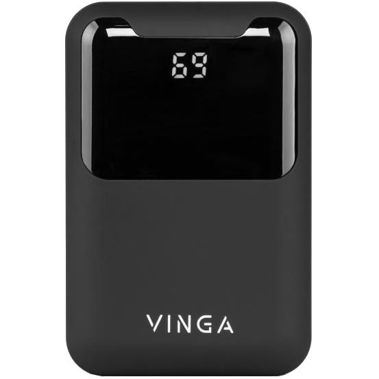 

Powerbank VINGA 10000 mAh Display Soft touch Black (BTPB0310LEDROBK), 10000 mAh Display soft touch black