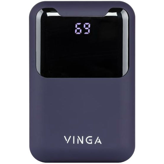 

Powerbank VINGA 10000 mAh Display Soft touch Purple (BTPB0310LEDROP), 10000 mAh Display soft touch purple