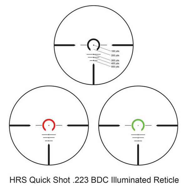 Прицел BARSKA Level HD 1-4x24 (IR HRS .223 BDC R/G) (AC12798) Отстройка от параллакса фиксированный