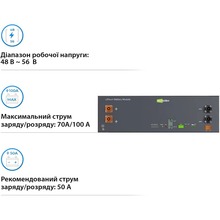 Акумулятор ECOSOLEX RS-R51100A LiFePO4 LV 51.2V 100Ah 5.12kWh