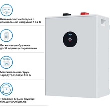 Акумулятор DEYE SE-F12-C LiFePO4 LV 51.2V 230Ah 11.8kWh