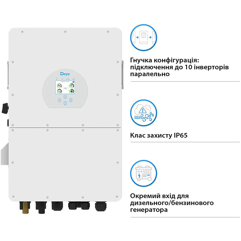 Інвертор DEYE SUN-30K-SG02HP3-EU-AM3 30kW 220/380V Вхідна напруга 400