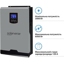 Інвертор SOLARVERSE Ampere 3kW 24V 220V (SV3024A)