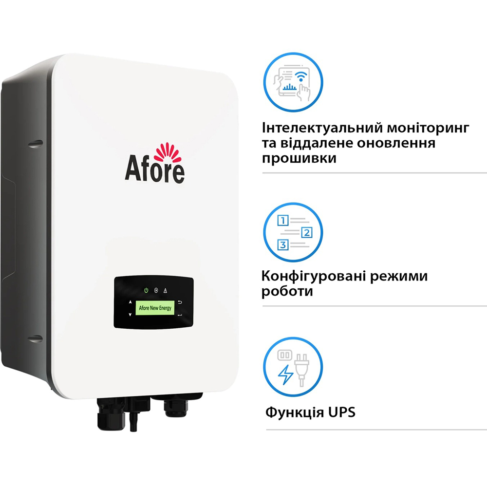 Гібридний інвертор AFORE AF5K-SLP 5KW 48V 2 MPPT Wi-Fi 220V Однофазний (AF5K-SLP) Вхідна напруга 242