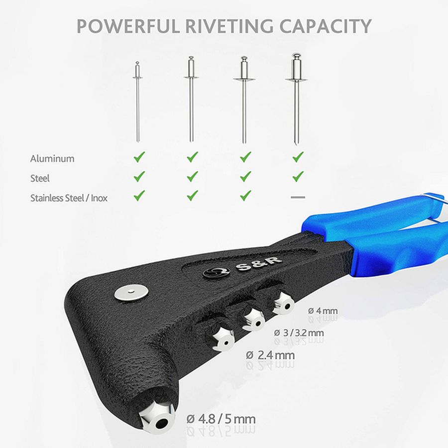 Заклепочник S&R Profi 250 + 120 заклепок (284302902) Вид одноручный