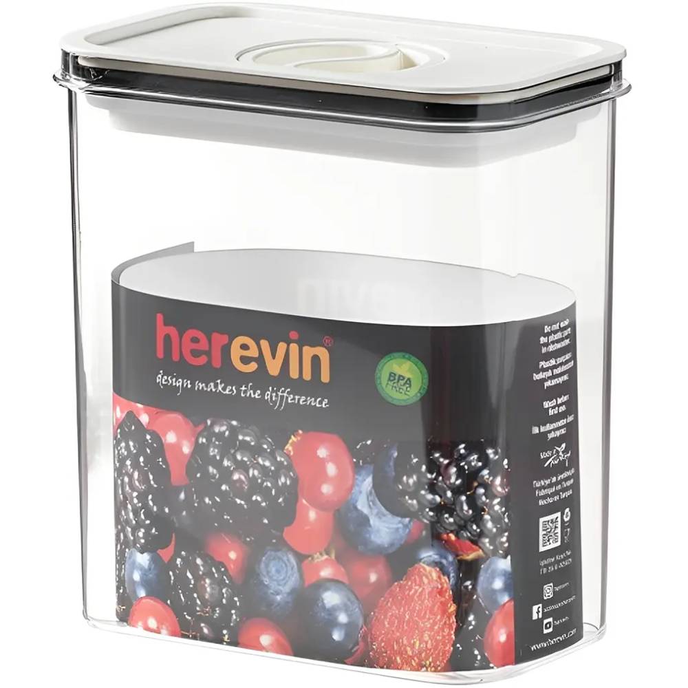 Контейнер HEREVIN Canister-Vacuum Lid-White-Black 1.8 л (161184-000) Особливості В асортименті чорний або білий колір