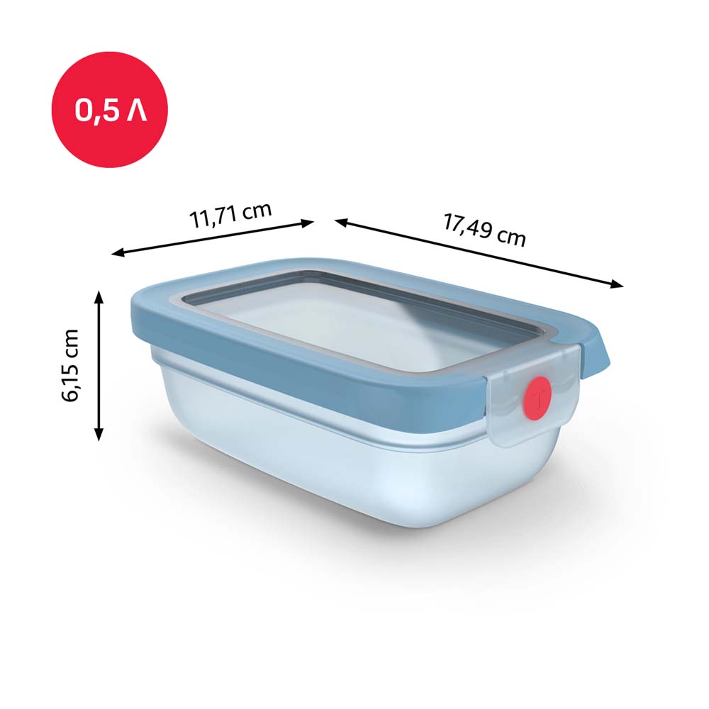 Контейнер TEFAL OneClick 0.5 л Light Blue (N1210110) Особливості Система OneClick