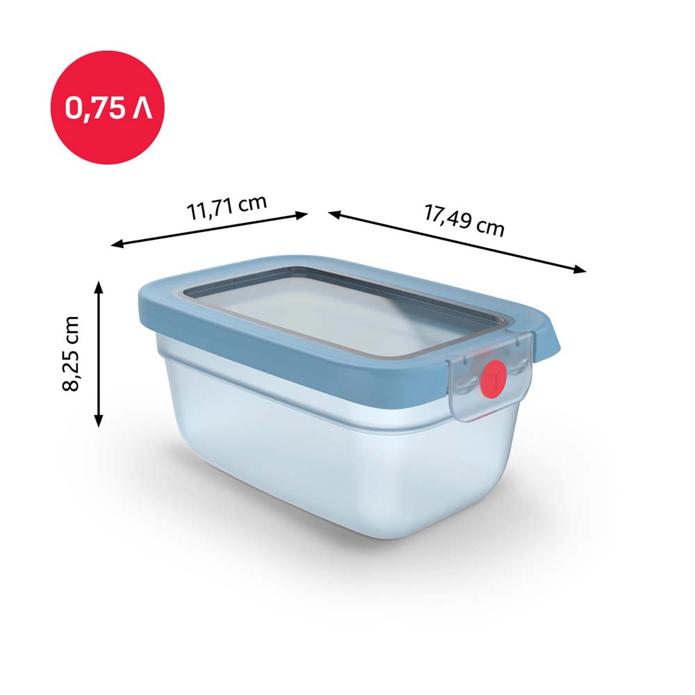 Контейнер TEFAL OneClick 0.75 л Light Blue (N1210410) Особенности Система OneClick