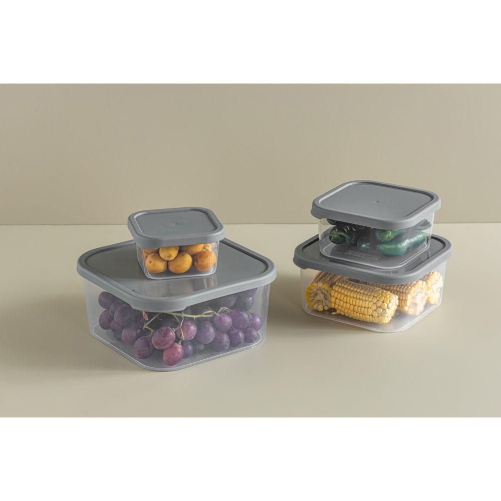 Набор контейнеров IDEA HOME Quick Box Gray (00655 Gray) Объем емкостей в наборе 0.4, 0.9, 1.8, 2.9