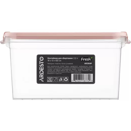 Контейнер ARDESTO Fresh 1.2 л Pink (AR1304P) Комплектація один предмет