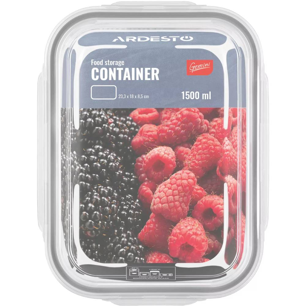 Контейнер ARDESTO Gemini 1.5л (AR1215RCB) Особенности термостойкость: от -40 до +400°C