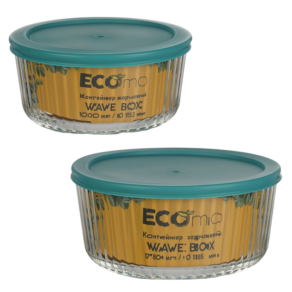 Комплект контейнерів ECOMO WAVE BOX круглі 1000 мл + 1780 мл