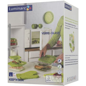 Набор контейнеров LUMINARC KEEP N BOX 3 пр. (N0019) Объем емкостей в наборе 0.38, 0.82, 1.22