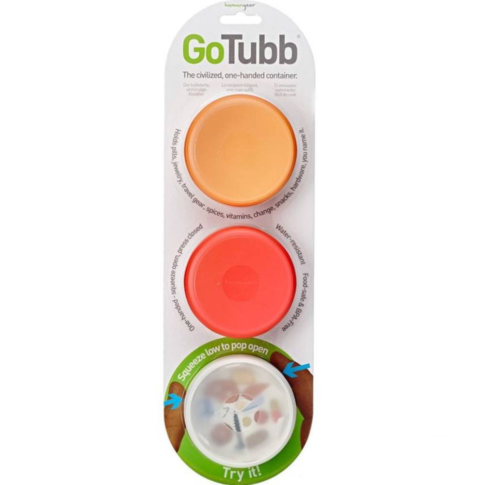 

Набор контейнеров HUMANGEAR GoTubb 3-Pack Medium Clear/Orange/Red 3 шт (022.0047), Набір контейнерів GoTubb 3-Pack Medium