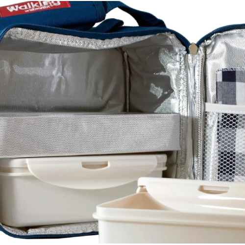 Набір для обіду BERGNER Walking business 23х22х13.5 см 5 пр Блакитний (BG-3652-BL) Матеріал пластик