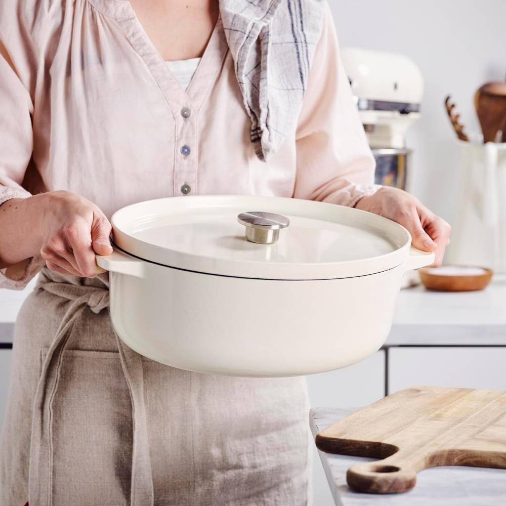 Гусятниця KITCHENAID Cast Iron 5,6 л Сream (CC006062-001) Внутрішнє антипригарне покриття присутнє