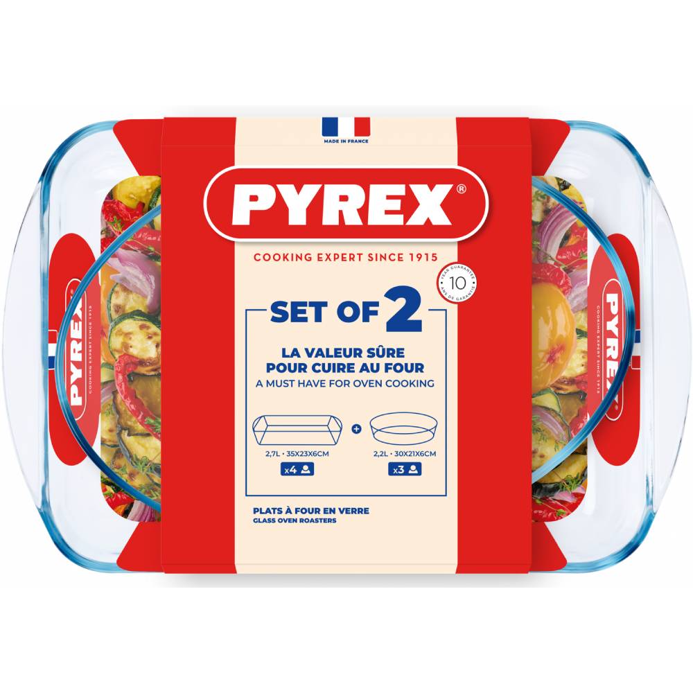 Набор форм PYREX 2 пр. (913S605/8043) Емкость посуды в наборе 2.2, 2.7