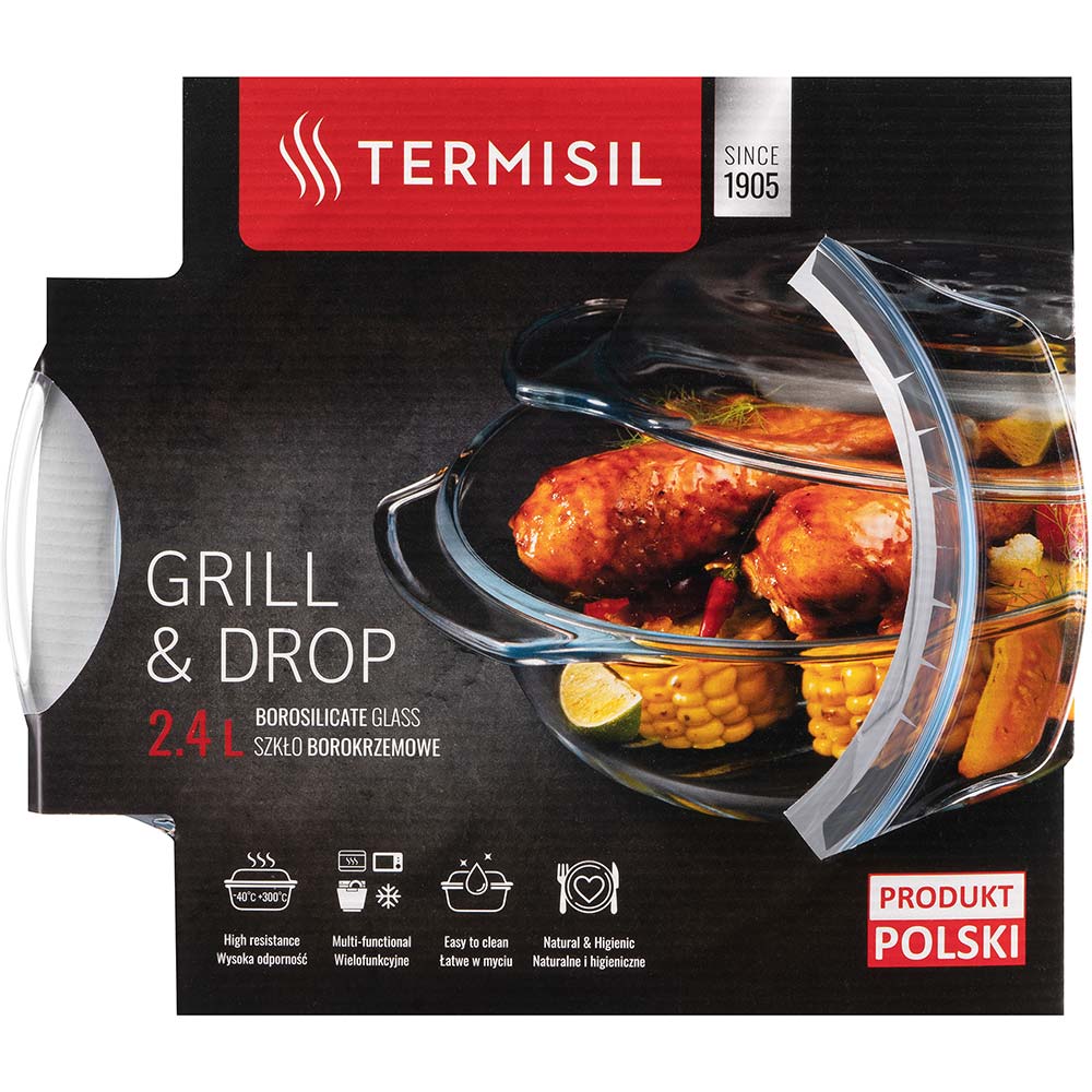 Форма для запекания Termisil Grill & Drop с крышкой круглая 2.4 л (PNGO240A) Диаметр 23