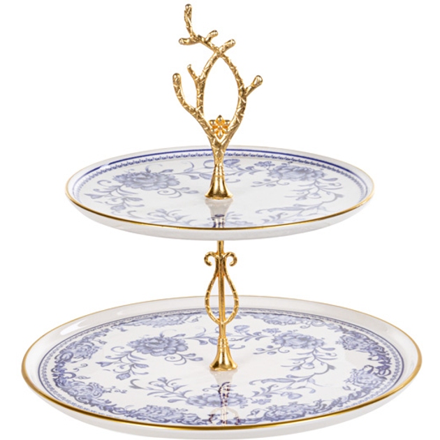 Страва ALBA CERAMIC Blue Rose 2-х ярусна 19 та 26 см (769-088)