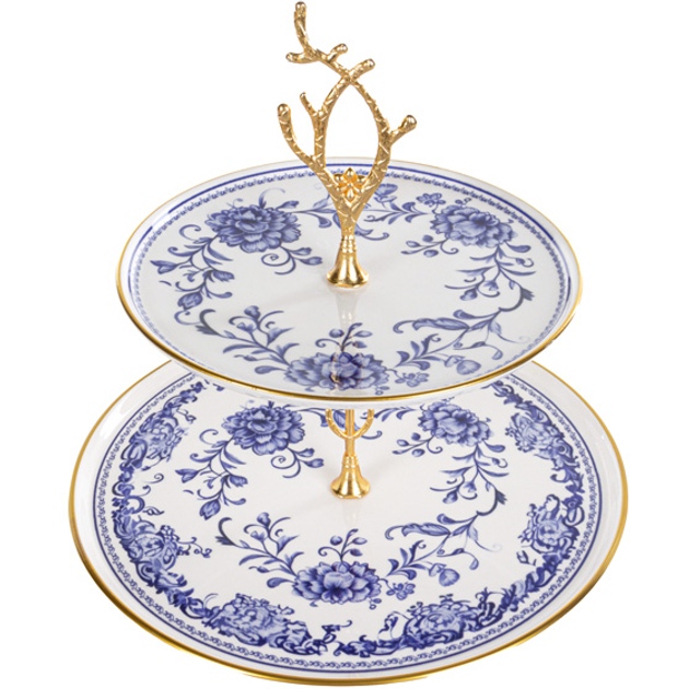 Страва ALBA CERAMIC Blue Rose 2-х ярусна 19 та 26 см (769-088) Тип блюдо