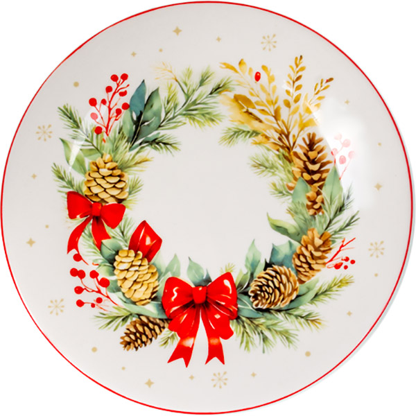 Тарілка обідня LEFARD Різдвяний вінок 21 см (858-0167)