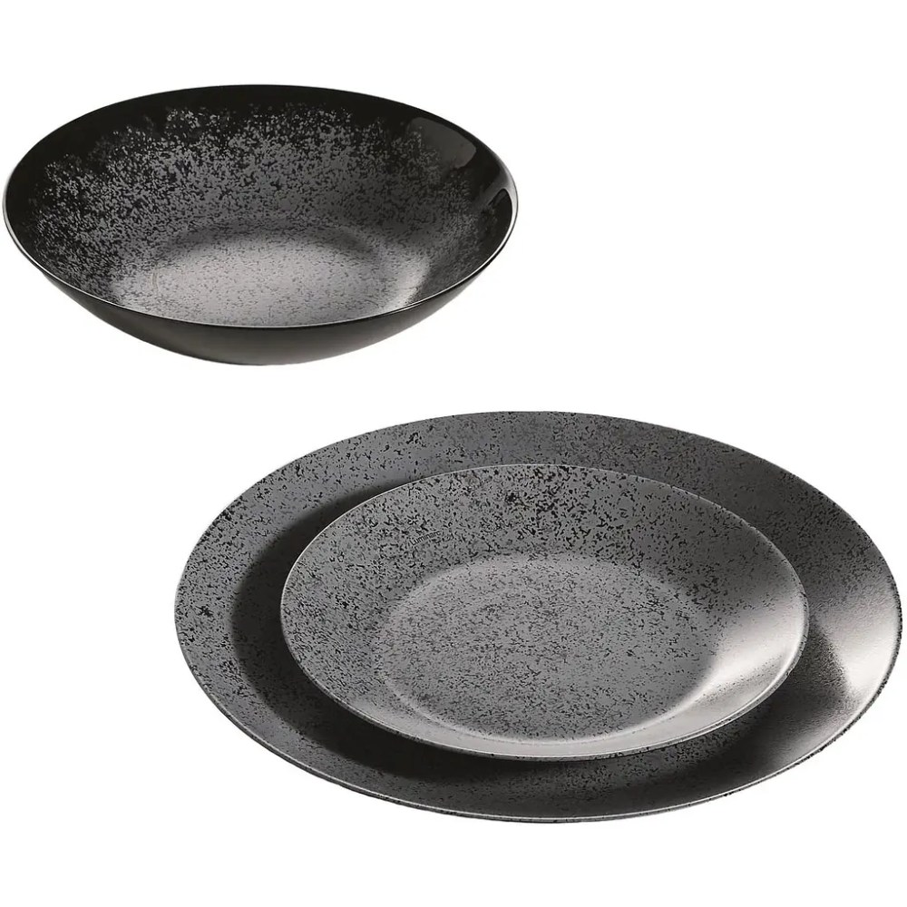 Тарелка столовая мелкая LUMINARC SLATE BLACK 25 см (V0115) Можно мыть в посудомоечной машине да