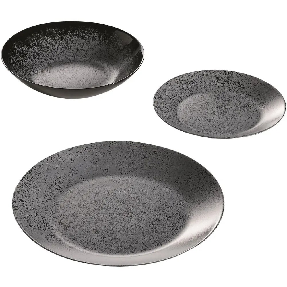 Тарелка столовая мелкая LUMINARC SLATE BLACK 25 см (V0115) Материал стекло