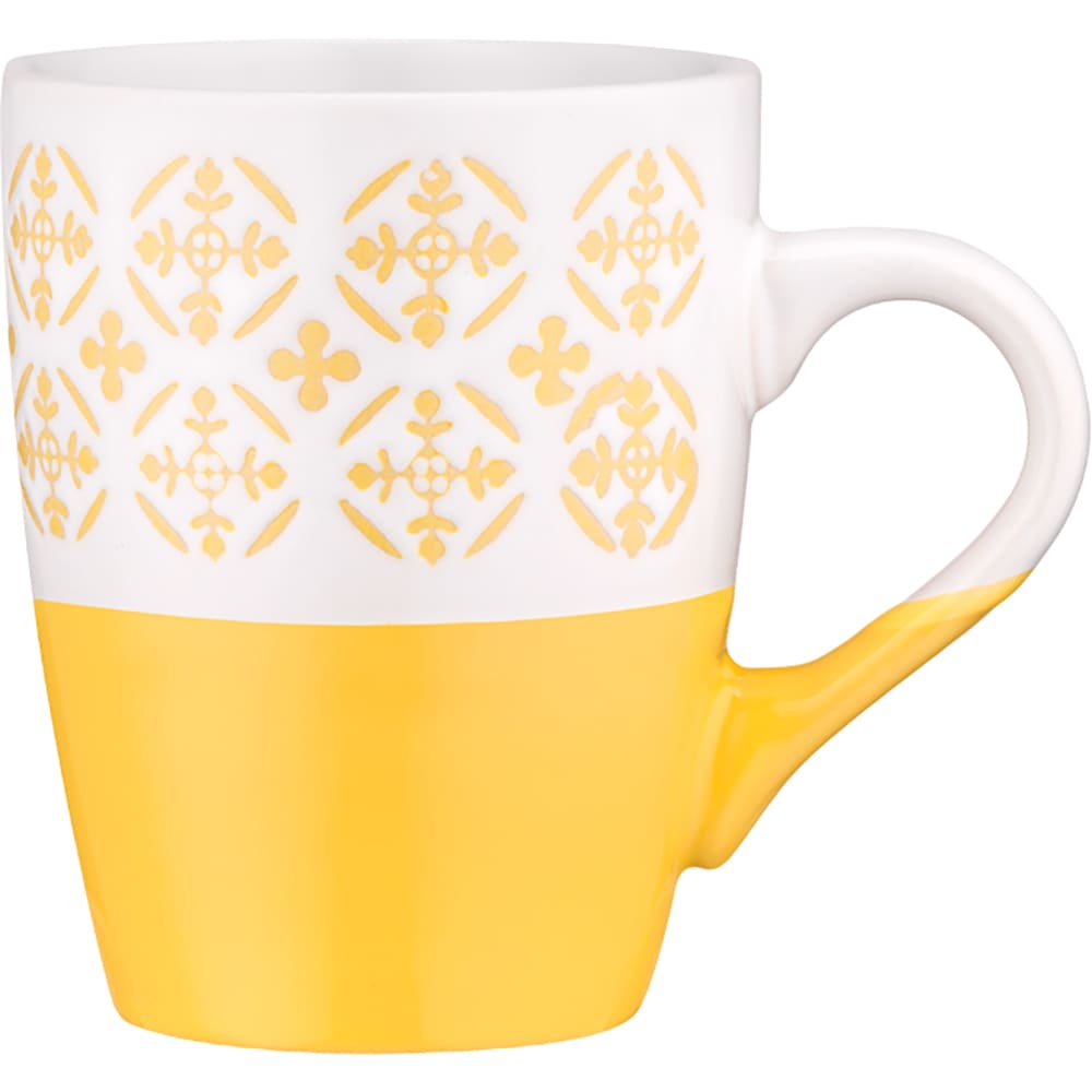 Кружка ARDESTO Ornament 320 мл Yellow/White (AR3045YW)