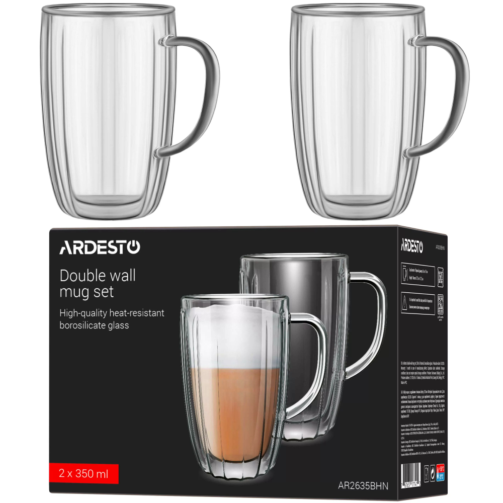 Набор чашек ARDESTO 350 мл 2 шт (AR2635BHN) Предназначение кофе