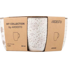 Набір кухлів ARDESTO Ravenna 360мл 4 пр White-beige (AR1336RS)