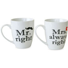 Набор кружек KERAMIA Mr.right и Mrs.always right 360 мл (21-272-053)