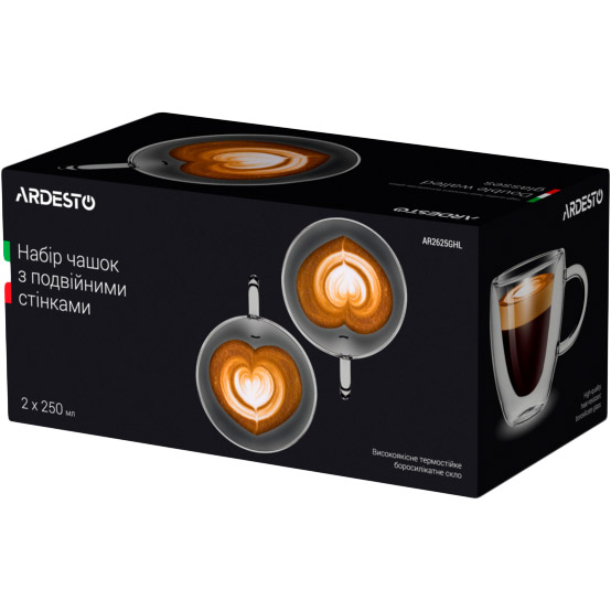 Набір чашок з ручками Ardesto 250 мл 2 шт (AR2625GHL) Тип чашка