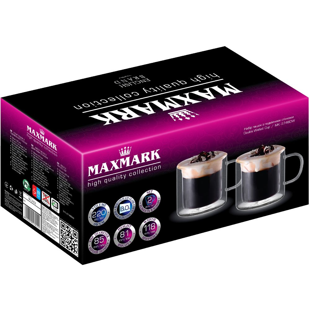 Набор чашек MAXMARK 220 мл 2 шт. (MK-2748DW) Тип чашка