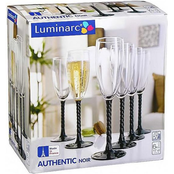 Набір келихів Luminarc Aime Authentic Noire (H5659) Призначення шампанське