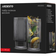 Набір склянок ARDESTO Graphite 380 мл 2 шт (AR2638SG)