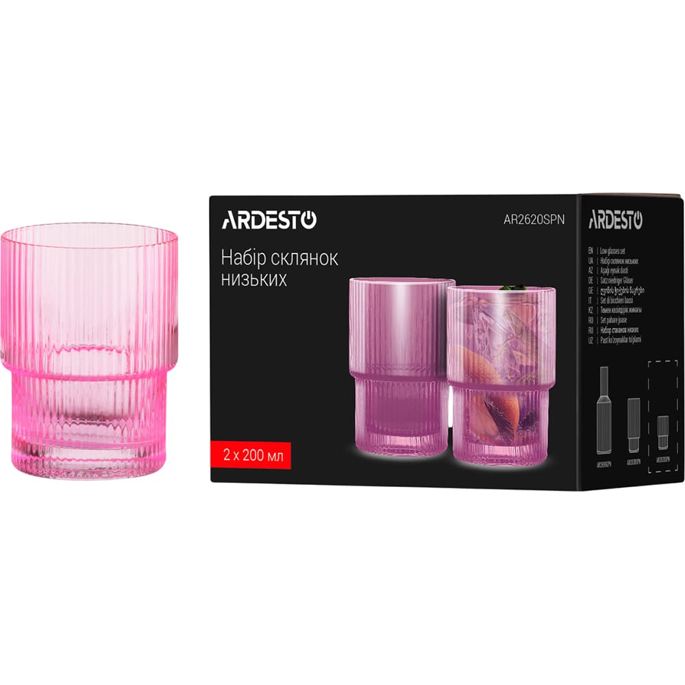 Фото Набор стаканов ARDESTO 2 х 200 мл Pink (AR2620SPN)