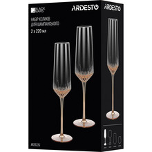 Набор бокалов ARDESTO Black Mars Favola 2 х 220 мл Gold (AR2622G)