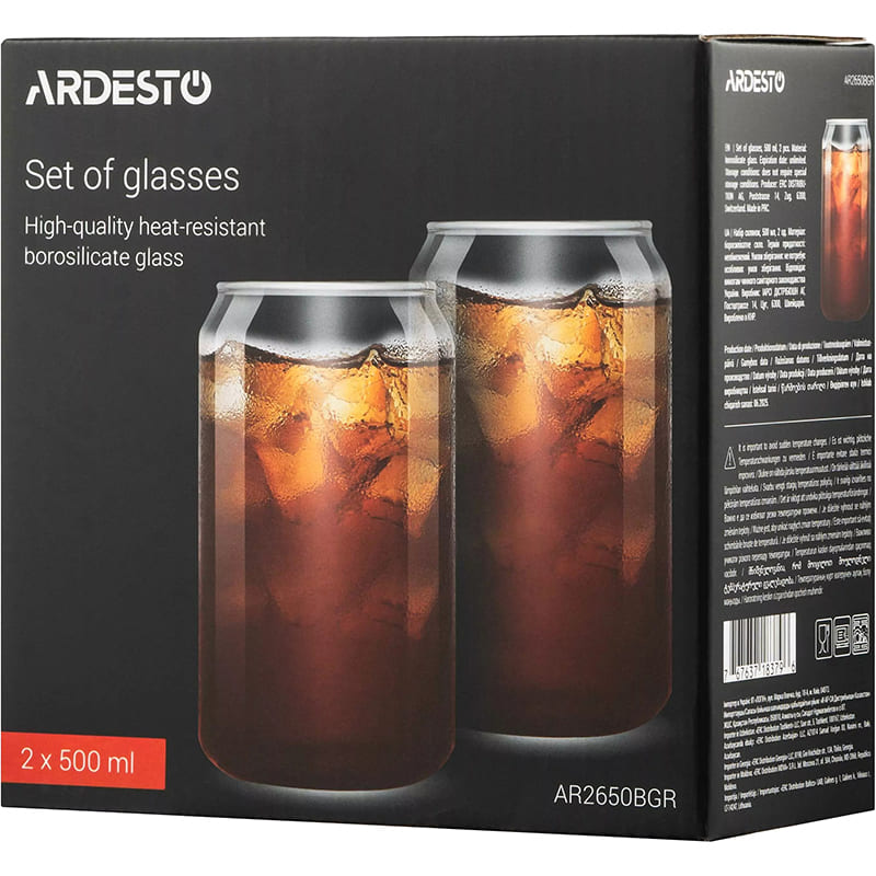 Набор стаканов ARDESTO Jar 500 мл 2 шт (AR2650BGR) Тип стакан